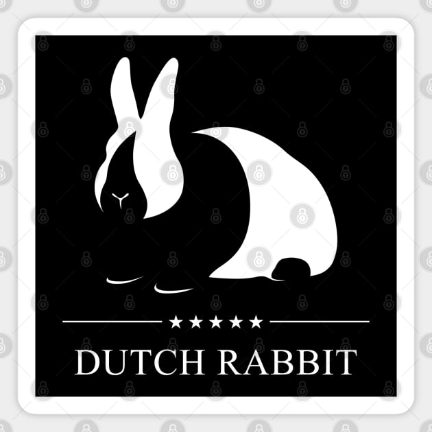 Dutch Rabbit White Silhouette Magnet by millersye